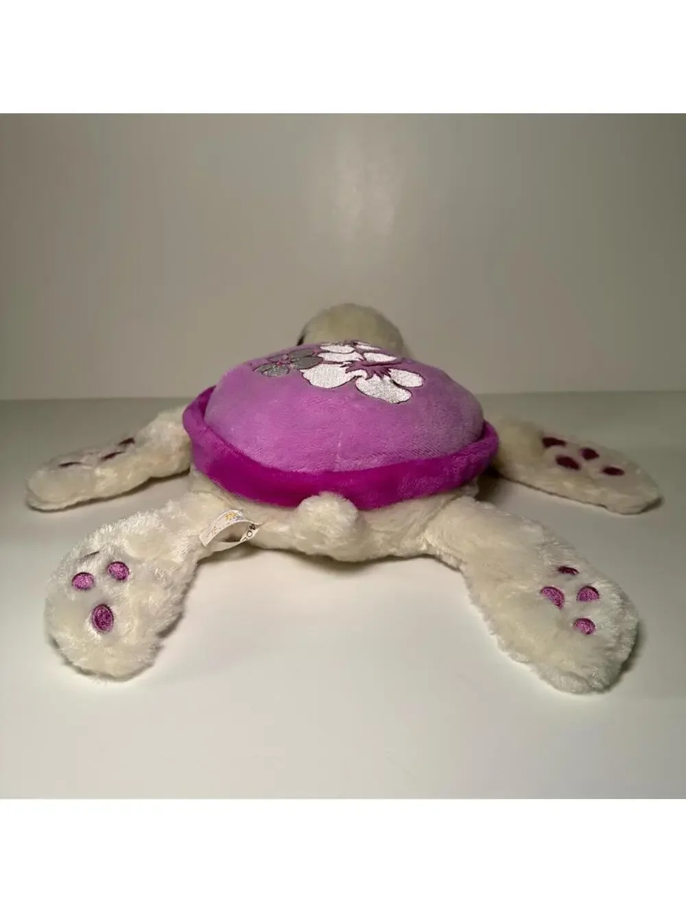 Keel Toys Purple Magenta Cute Tropical Flowers Sea Turtle Plush Stuffed Animal